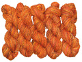 Handgesponnen wol:Gevlamd oranje/terra/geel 2525